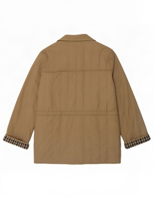 Aquascutum Manteau rembourré surdimensionné pour femme UK 16 Large Beige Polyester