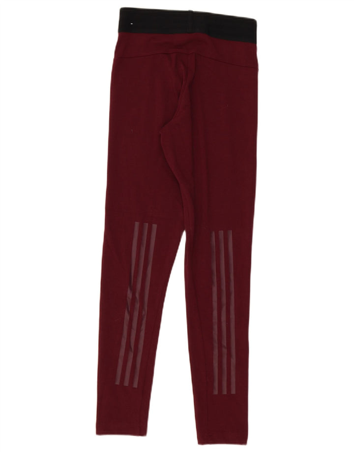 Adidas Leggings Femme UK 4/6 XS Coton Bordeaux
