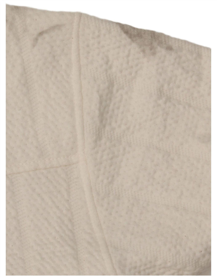 Zara Veste bomber surdimensionnée pour femme UK 6 XS Blanc Polyester
