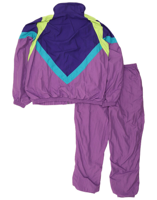 vintage Mens Loose Fit Full Survêtement IT 50 Medium Purple Colourblock