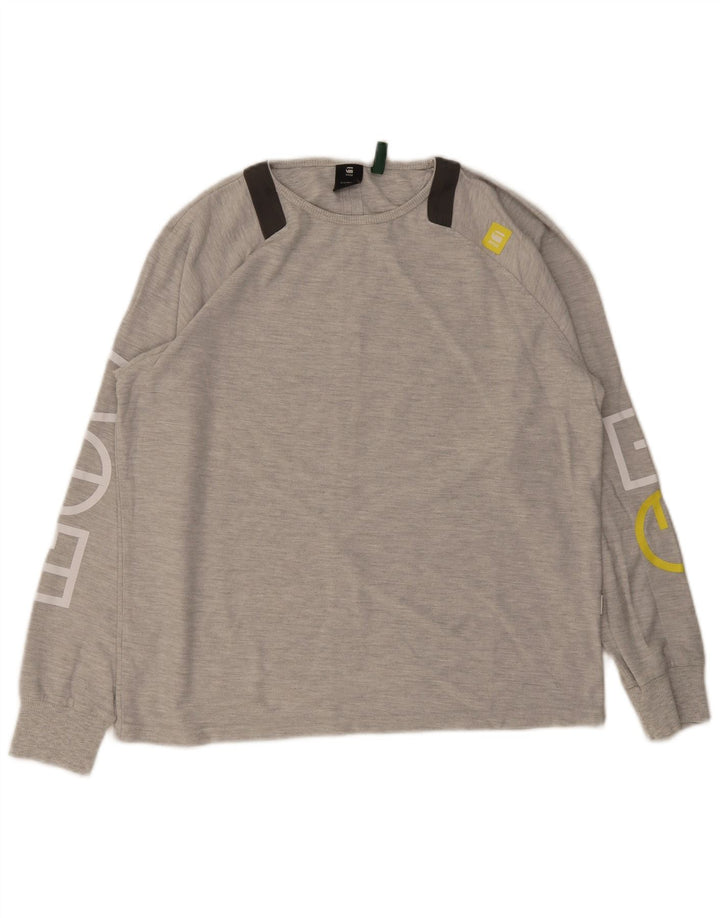 G-Star Homme Graphic Top Manches Longues XL Gris Coton