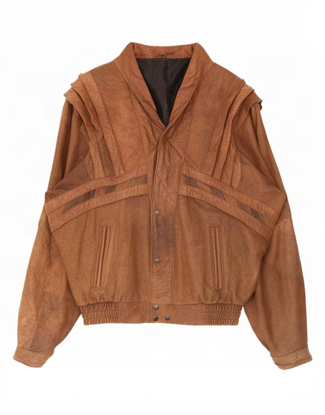 veste en cuir homme vintage UK 40 Grand Marron