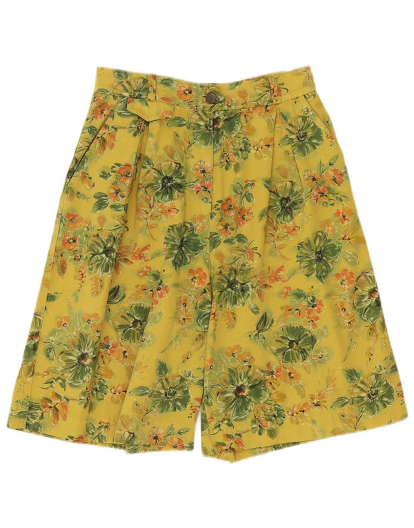 Newpenny Short Chino Taille Haute Femme IT 44 Medium W28 Jaune Floral