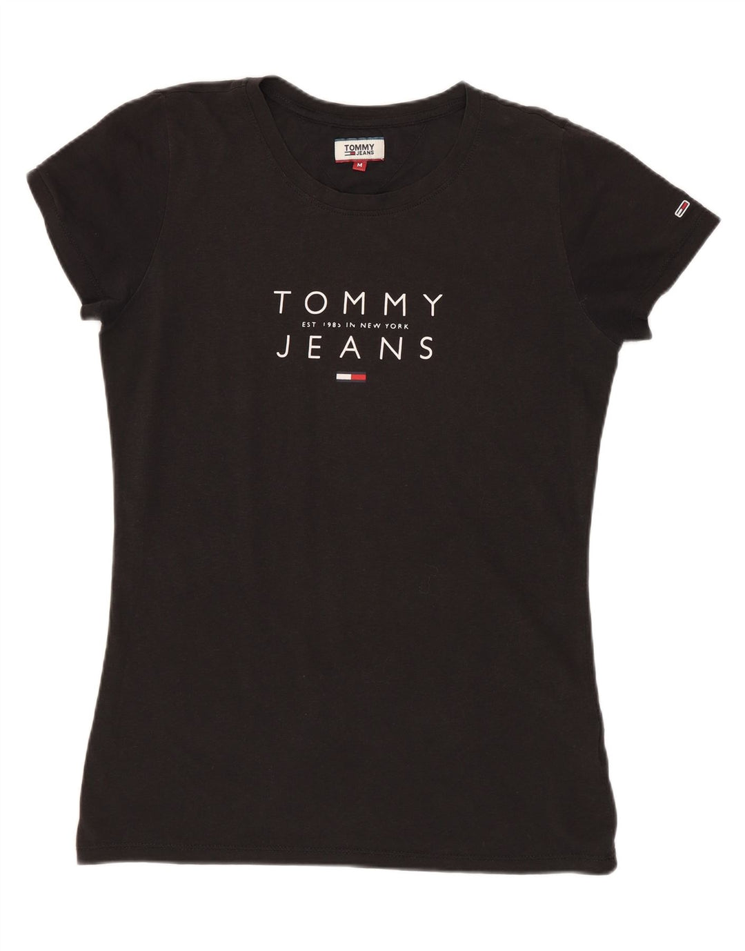Tommy Hilfiger T-shirt graphique pour femme UK 12 Noir moyen