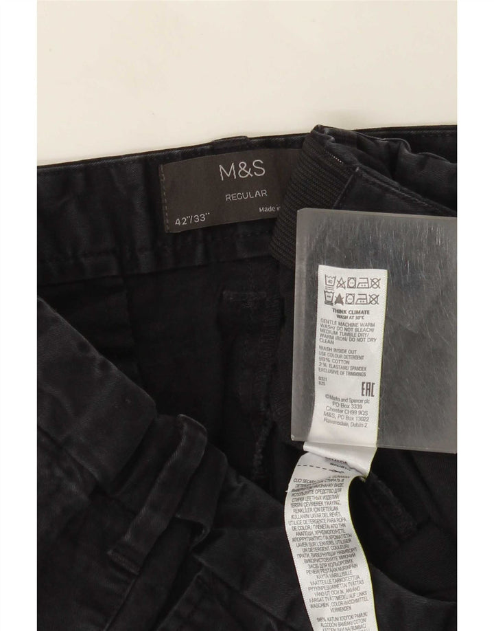 Marks & Spencer Pantalon Chino Droit Regular Homme W42 L33 Bleu Marine