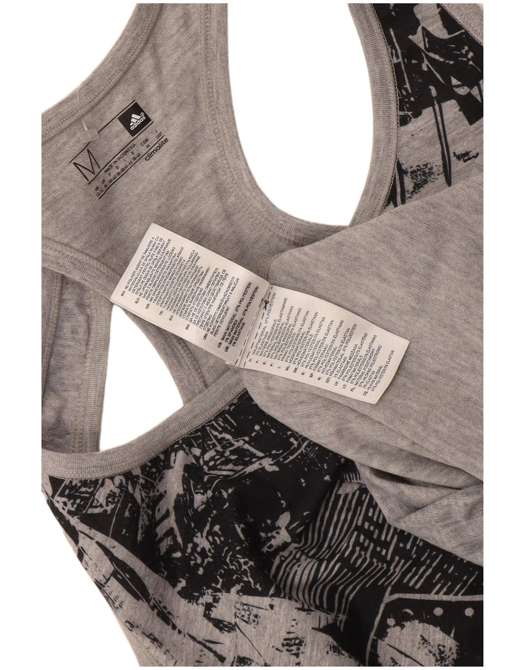 Adidas Femmes Climalite Graphic Débardeur UK 12/14 Gris Moyen Géométrique