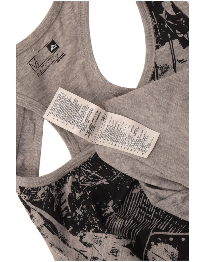 Adidas Femmes Climalite Graphic Débardeur UK 12/14 Gris Moyen Géométrique