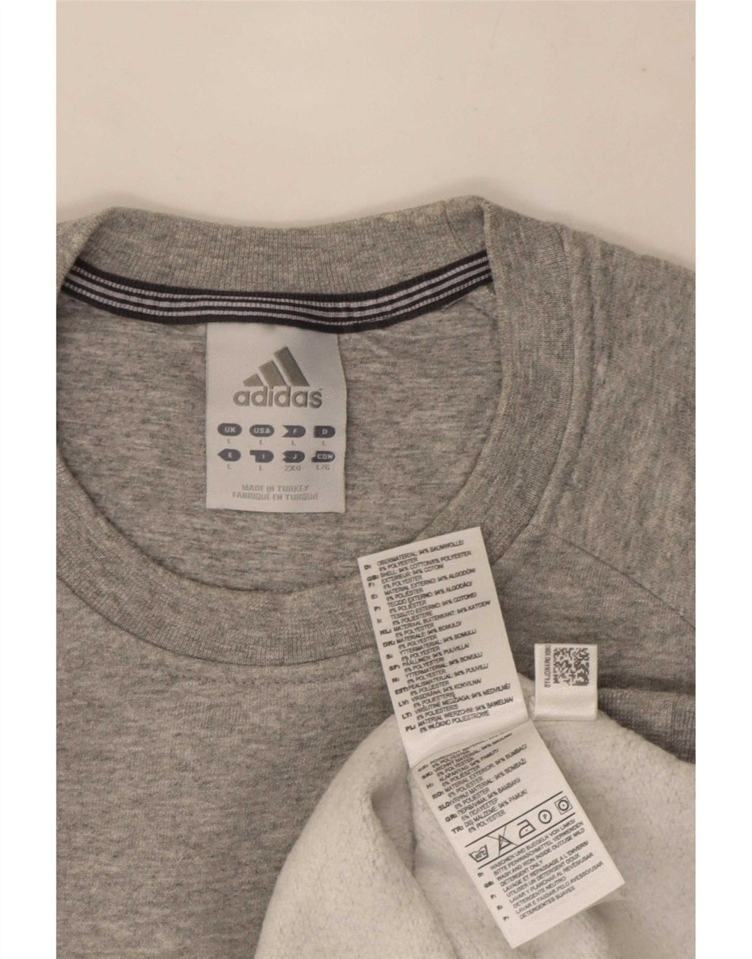 Adidas Sweat-shirt pour homme en coton moucheté Gris Large