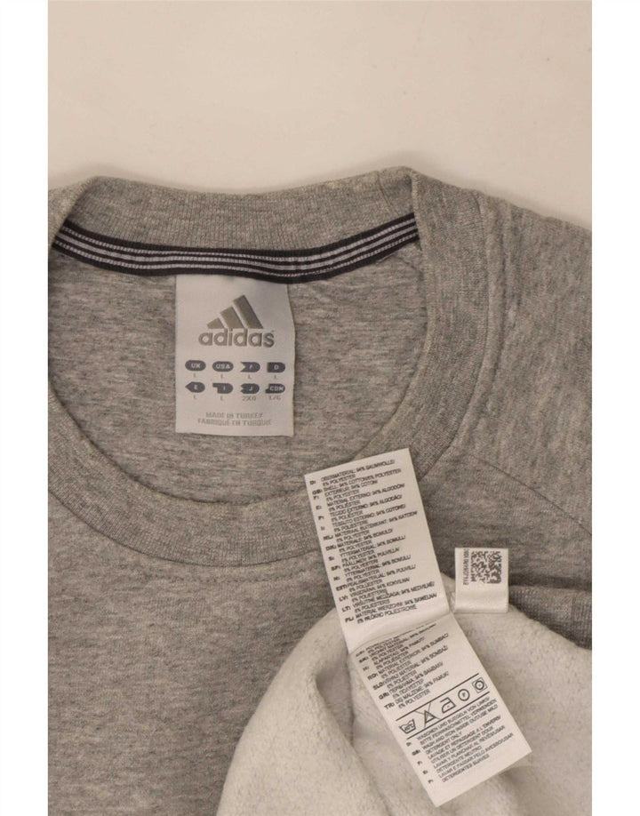 Adidas Sweat-shirt pour homme en coton moucheté Gris Large