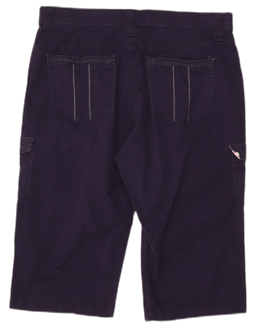LEE Short cargo pour femme US 12 Large W34 Bleu marine en coton