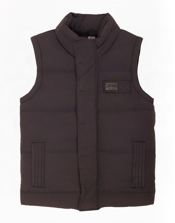 Superdry Gilet rembourré pour homme UK 38 Gris moyen Coton