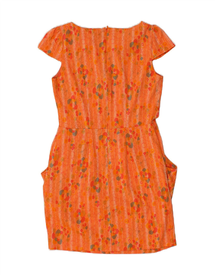 CLOSET Womens Sheath Dress UK 14 Medium  Orange Striped Polyester Vintage CLOSET and Second-Hand CLOSET from Messina Hembry 
