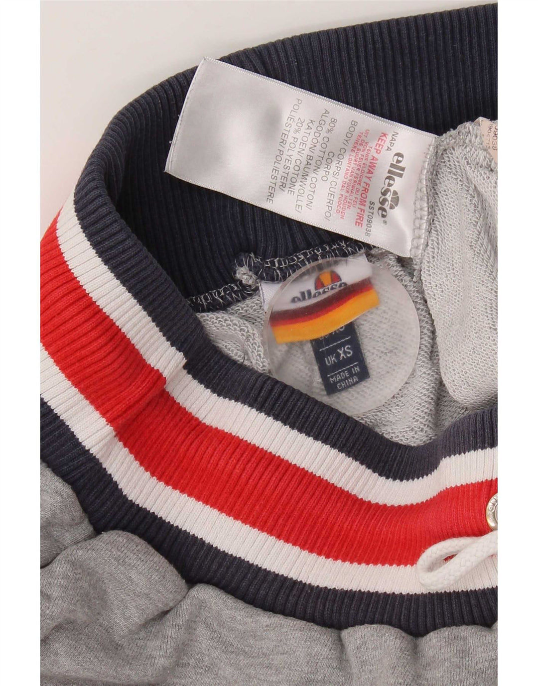 Ellesse Short de sport graphique XS gris coton homme