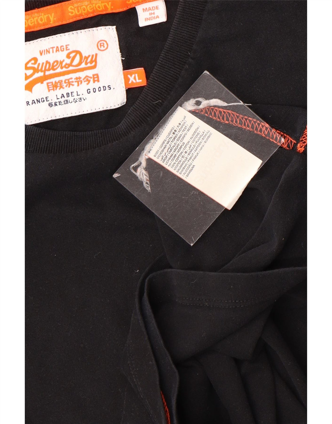 Superdry T-Shirt Homme Top XL Noir Coton
