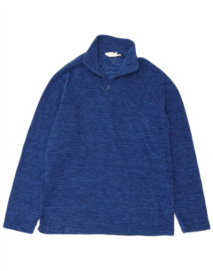 Mountain Warehouse Pull Polaire à Col Zippé Homme Bleu Marine Moucheté