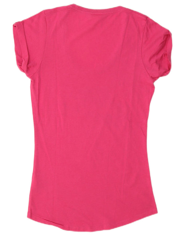 Nike T-shirt graphique surdimensionné pour femme UK 6 XS Rose Polyester