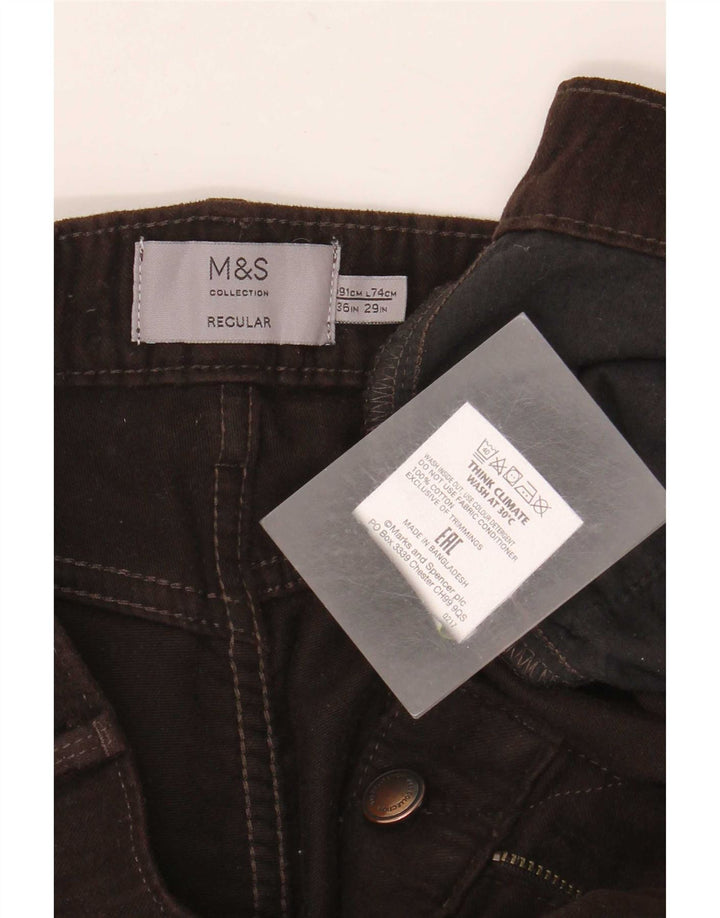 Marks & Spencer Jean droit coupe droite W36 L29 pour homme en coton marron