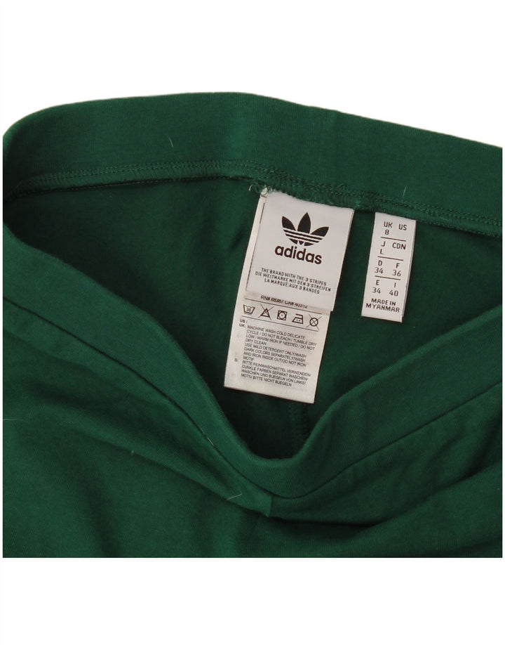 Adidas Leggings Femme UK 8 Petit Vert Coton