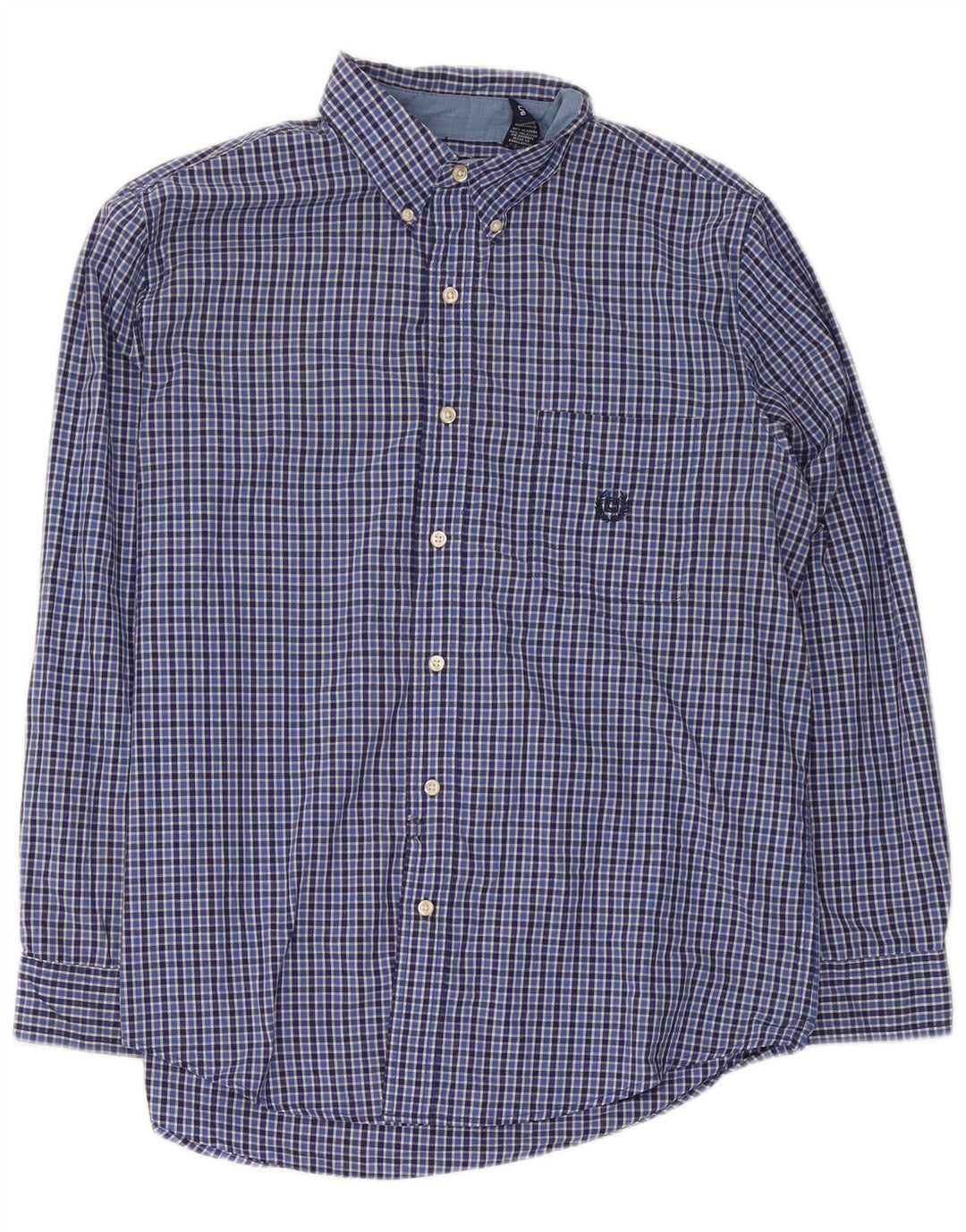 Chaps Chemise Homme Facile d'entretien Grand Carreau Bleu Coton
