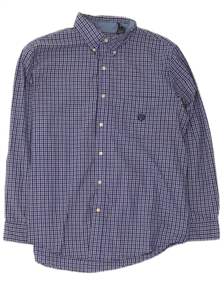 Chaps Chemise Homme Facile d'entretien Grand Carreau Bleu Coton