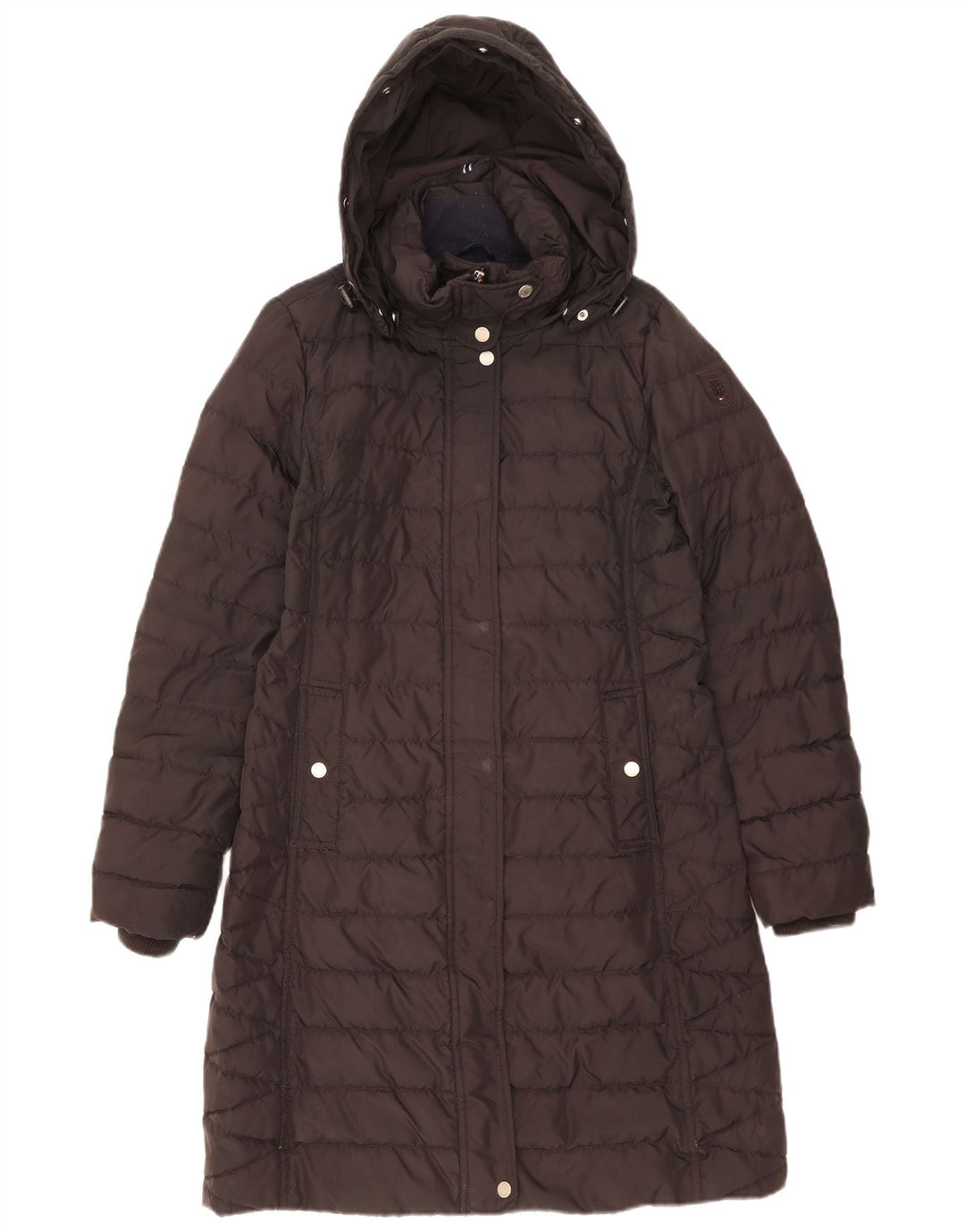 Tommy Hilfiger Manteau rembourré à capuche pour femme UK 16 Petit Noir Polyester