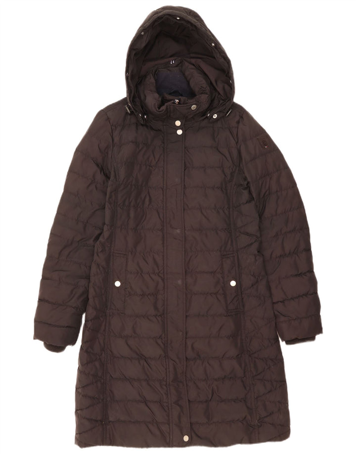 Tommy Hilfiger Manteau rembourré à capuche pour femme UK 16 Petit Noir Polyester