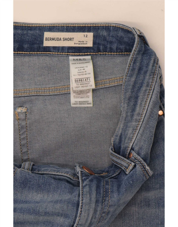 Marks & Spencer Bermuda en détresse pour femme UK 12 Medium W30 Bleu