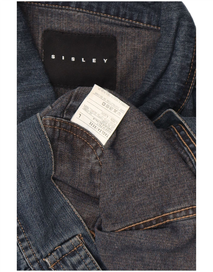 Sisley Veste en Jean Homme UK 40 Large Bleu Coton