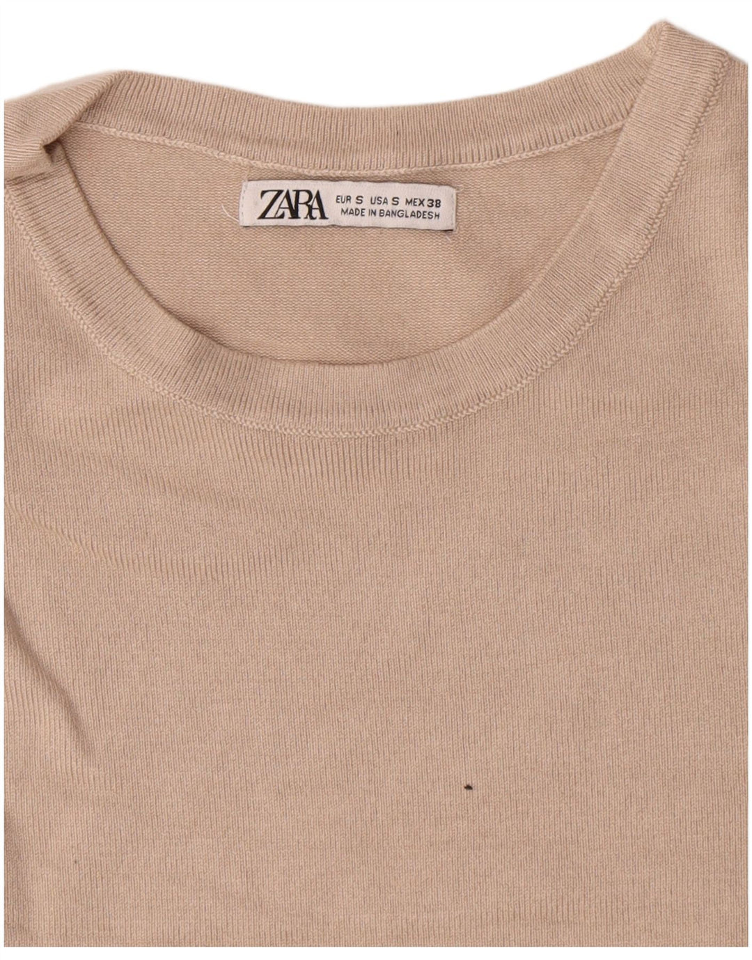 Zara Pull à col rond pour homme Petit Beige