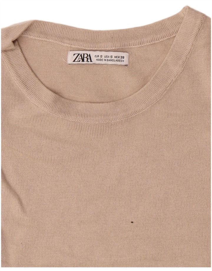 Zara Pull à col rond pour homme Petit Beige