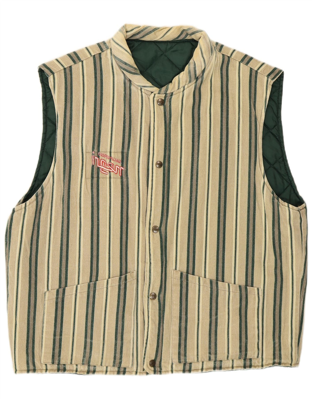 Creative Gilet matelassé réversible pour homme UK 40 Large Vert