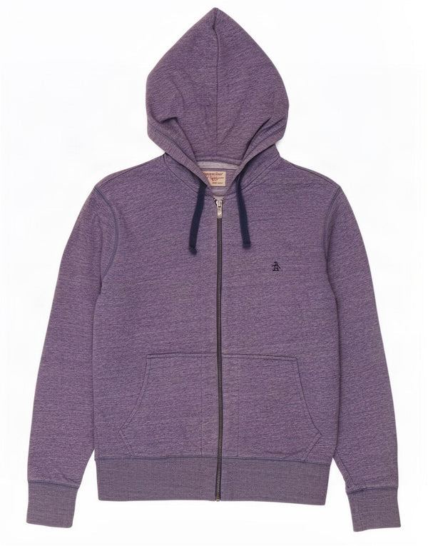 Penguin Sweat à Capuche Zippé Homme Violet Moyen Moucheté Coton