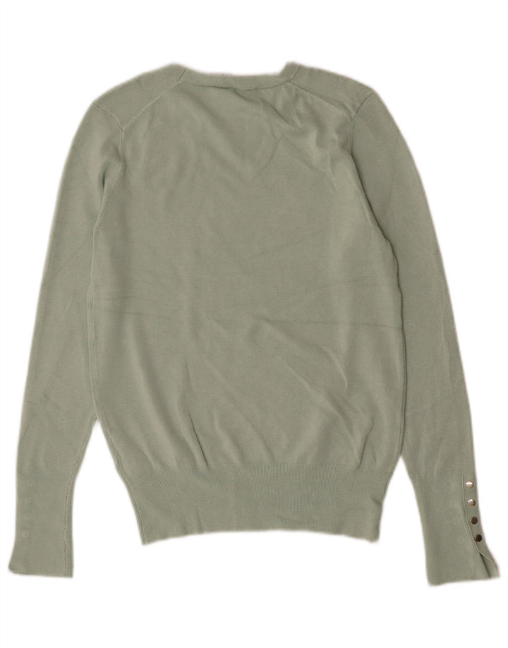 Zara Pull ras du cou pour femme UK 12 Viscose vert moyen
