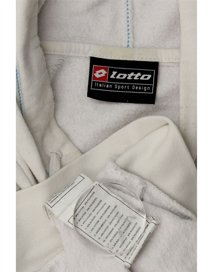 Lotto Pull à Capuche Graphique Homme Blanc Moyen Coton