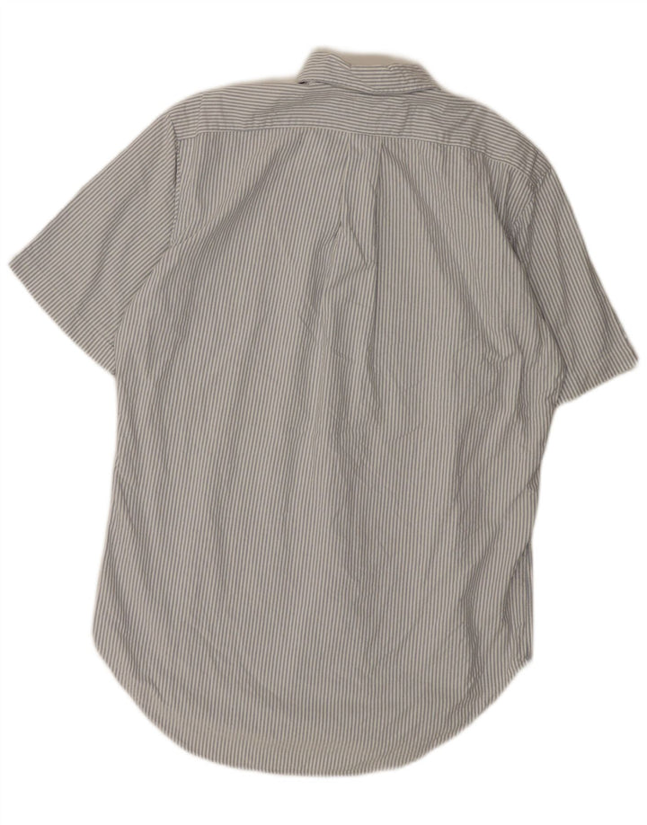 RALPH LAUREN Chemise à manches courtes pour homme Coupe classique Petit rayé blanc