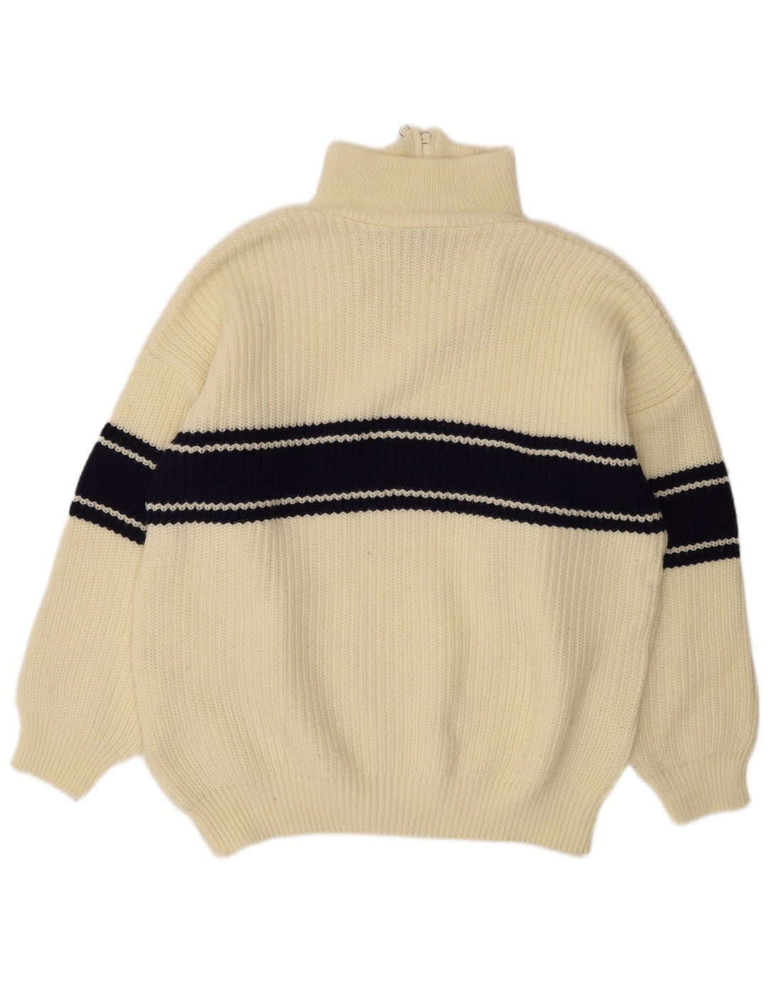Ideal Pull à col zippé pour homme Large Blanc cassé Colourblock