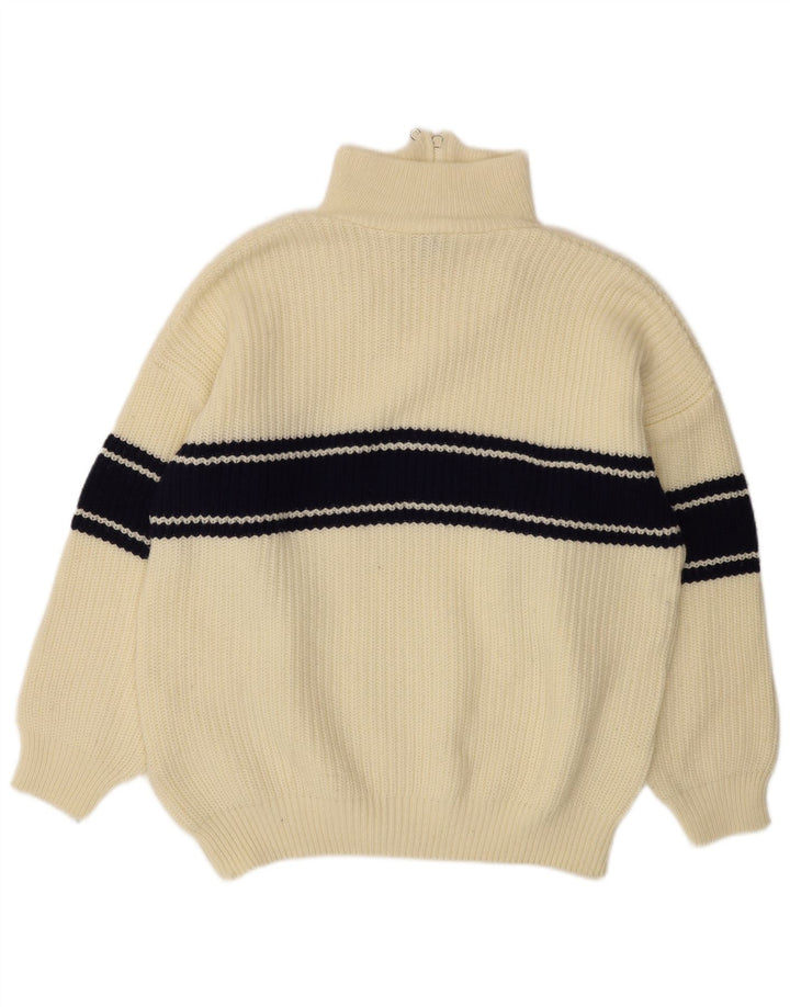 Ideal Pull à col zippé pour homme Large Blanc cassé Colourblock