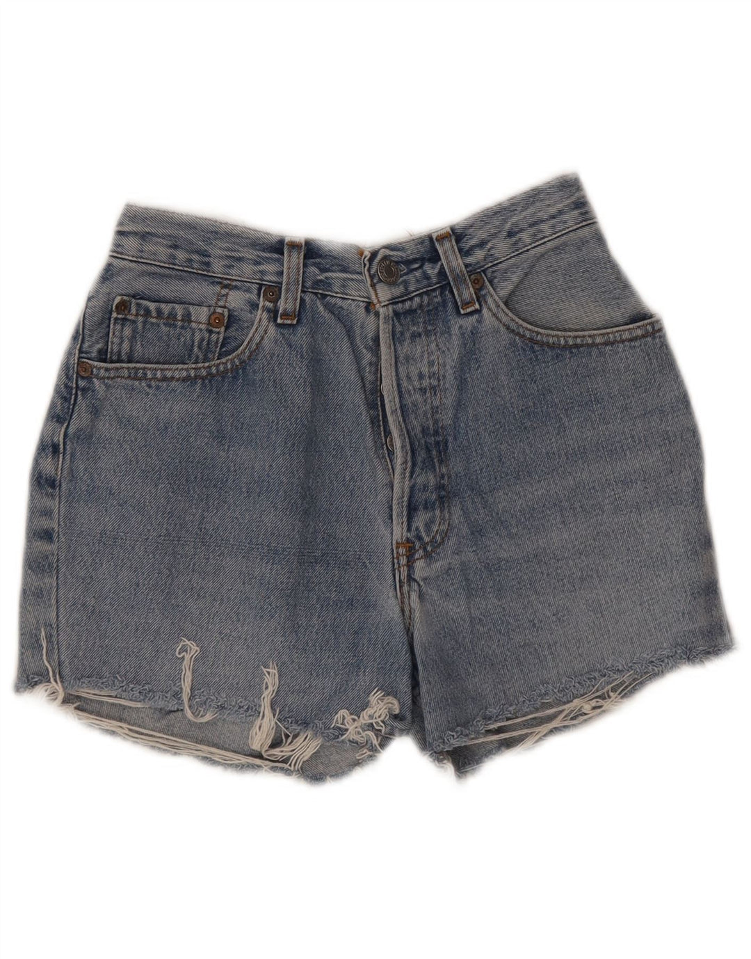 Levi's Short en Denim Déchiré W28 Femme Bleu Moyen Coton
