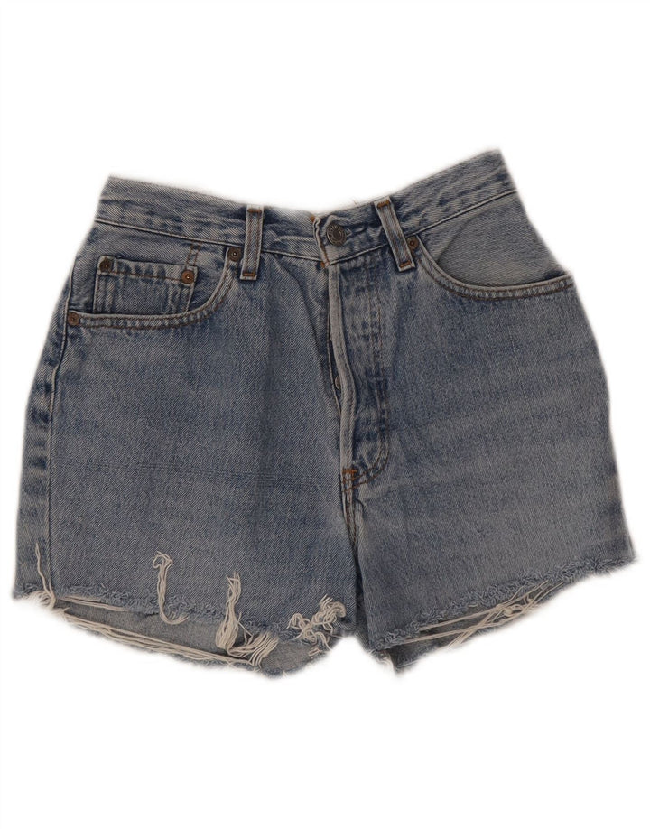 Levi's Short en Denim Déchiré W28 Femme Bleu Moyen Coton