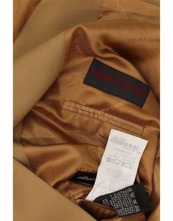 PIERRE CARDIN Veste Blazer 3 Boutons Homme UK 40 Grande Laine Vierge Beige