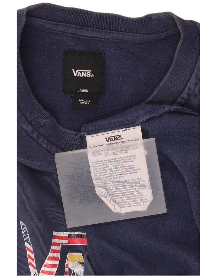 VANS Sweat-shirt graphique pour homme en coton bleu marine Taille L