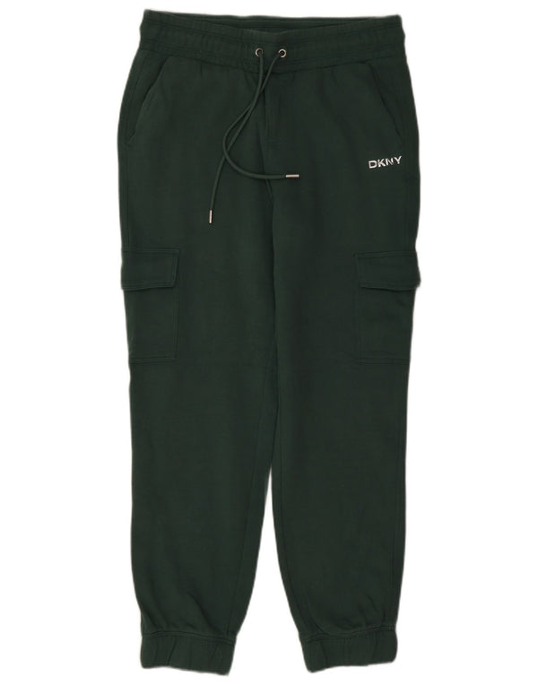 Dkny Pantalon de survêtement cargo pour femme UK 10 Petit coton vert