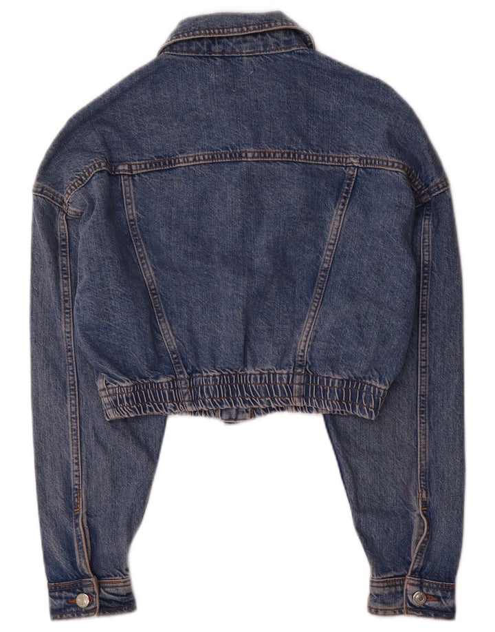 Topshop Veste en jean courte pour femme UK 8 Small Bleu