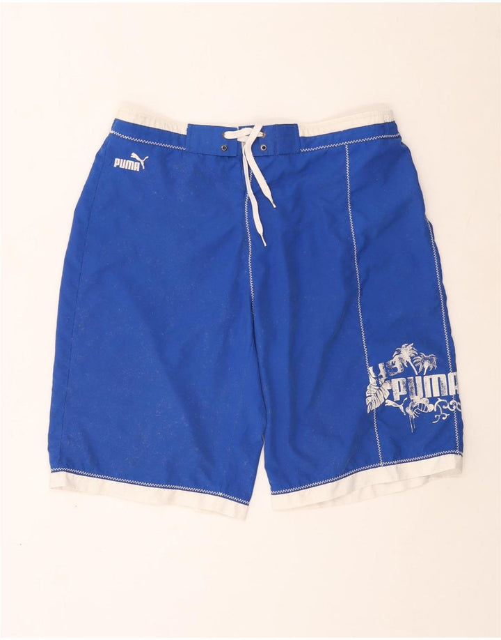 Puma Short de Bain Graphique Homme Large Bleu Polyester