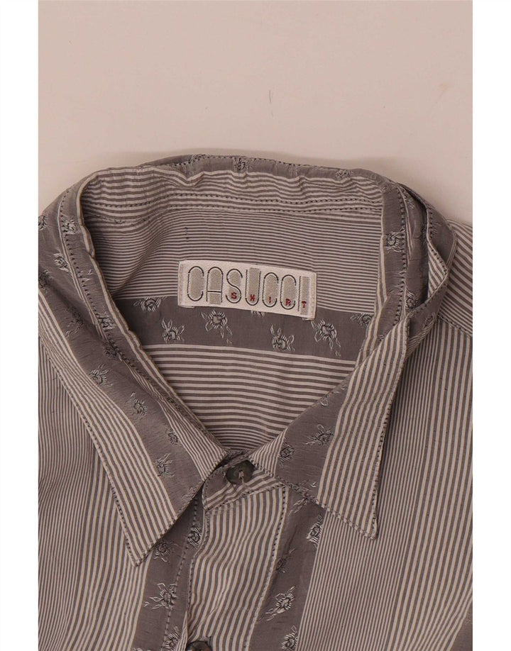 Casucci Chemise Homme Large Gris Rayé