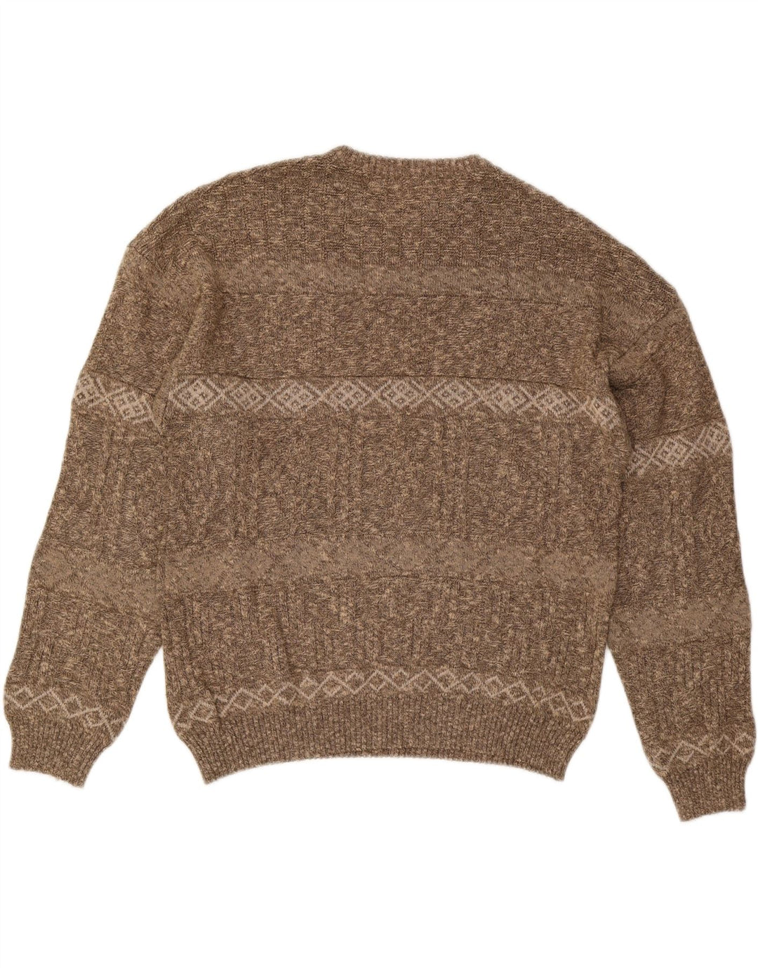 VINTAGE Pull ras du cou pour homme IT 56 2XL Marron rayé