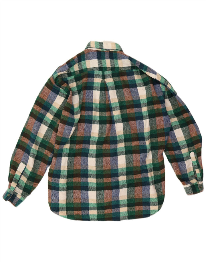 POP 84 Chemise Flanelle Homme Vert Moyen Carreaux Polyamide