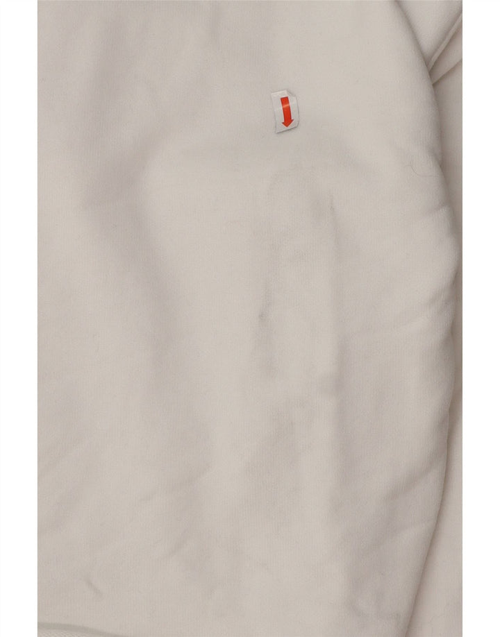 LEVI'S Pull à capuche court surdimensionné pour femme UK 14 en coton blanc moyen