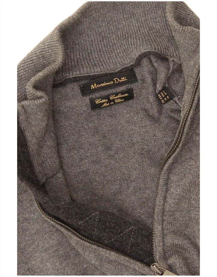 Massimo Dutti Pull col zippé pour homme XL Gris Coton
