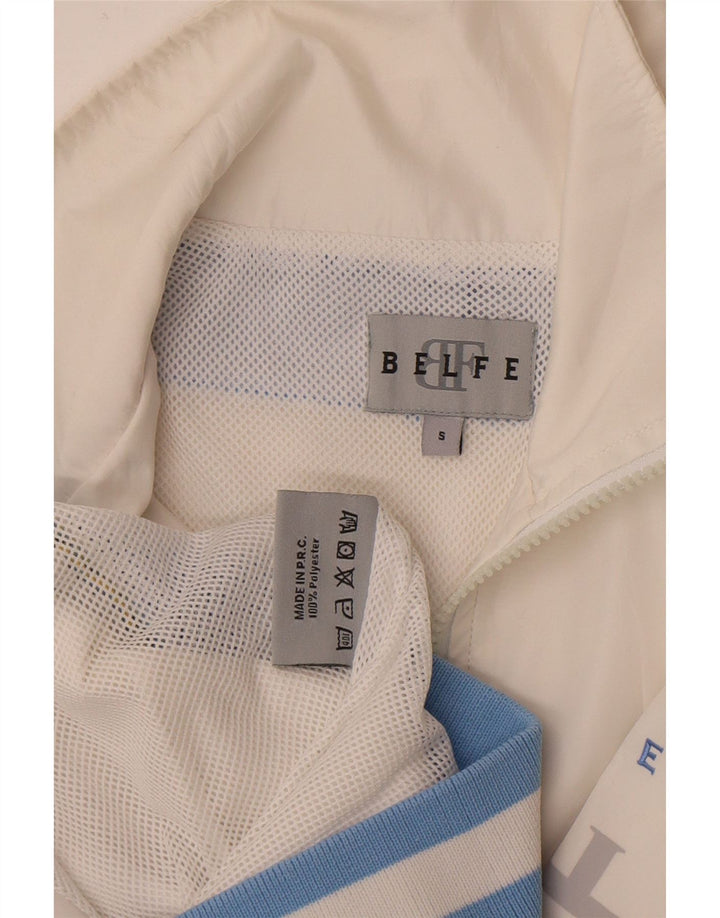 Belfe Veste de survêtement graphique pour homme Petit polyester blanc colour block